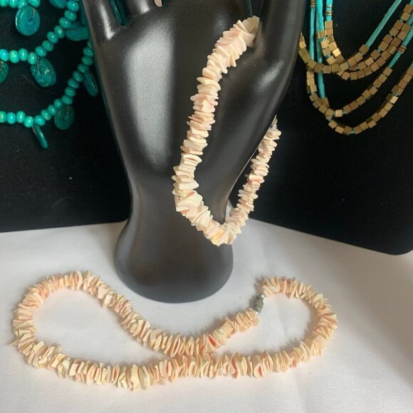 Beach Jewelry Lot 6 pc Shell Coconut Wood Leather - Picture 6 of 9